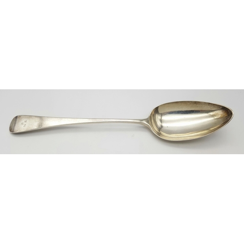 595 - Antique GEORGE III SILVER TABLESPOON. ‘Old English’  Shape. Clear hallmark for Stephen Adams, London... 