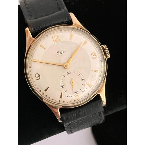 77 - Gentlemans vintage 9 carat GOLD ‘LIMIT’  WRISTWATCH. Swiss made and set in a hallmarked Denison Gold... 