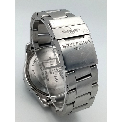 192 - A Breitling SuperOcean Automatic Gents Watch. Stainless steel bracelet and case - 44mm. Blue dial wi... 