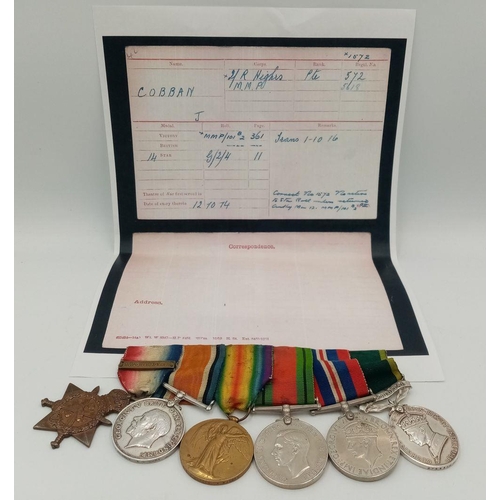 52 - A group of six medals representing service with the Black Watch in the First World War and with the ... 