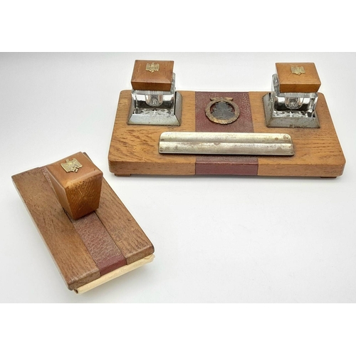 720 - Kriegsmarine Memorial Desk Set. The High Seas Badge indicates he served on Battleships and Cruisers.... 