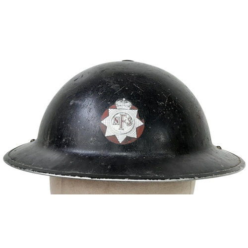 439 - WW2 1939 Dated British Home Front National Fire Service Mk II Helmet. Nice clean helmet with liner a... 