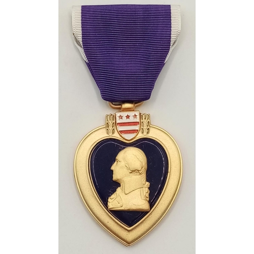 356 - A Vietnam War Era Purple Heart in original case. The ribbon bar is missing as it would have been on ... 