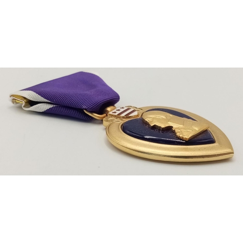 356 - A Vietnam War Era Purple Heart in original case. The ribbon bar is missing as it would have been on ... 