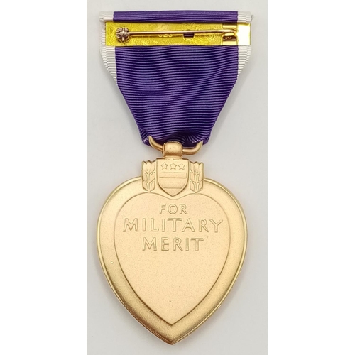 356 - A Vietnam War Era Purple Heart in original case. The ribbon bar is missing as it would have been on ... 