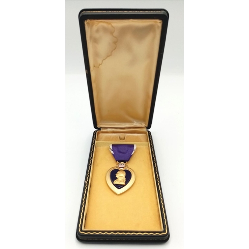 356 - A Vietnam War Era Purple Heart in original case. The ribbon bar is missing as it would have been on ... 