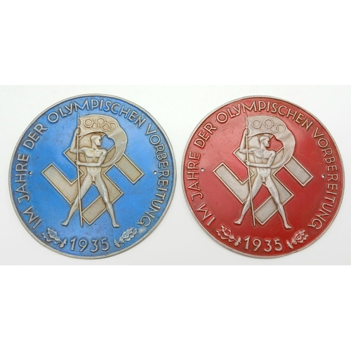 391 - A pair of German 1935 Olympic Plaques.