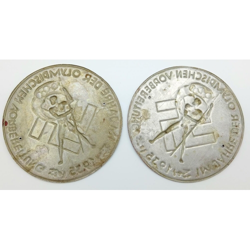 391 - A pair of German 1935 Olympic Plaques.