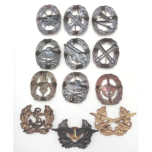 517 - 12 x Post War German Bundeswehr Cap Badges.