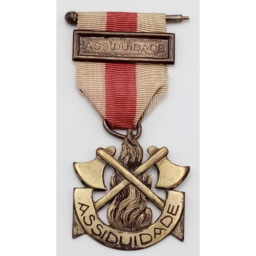 713 - WW1 Period Portuguese Fire Brigade Attendance Medal.