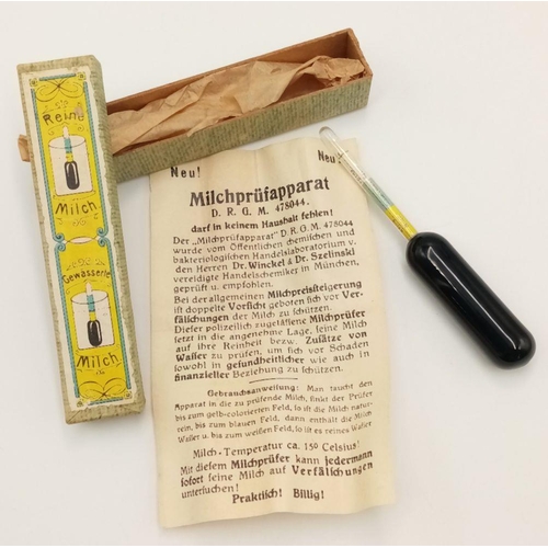 924 - 3rd Reich Milk Tester. Given to Mothers with babies to test the water content in milk.