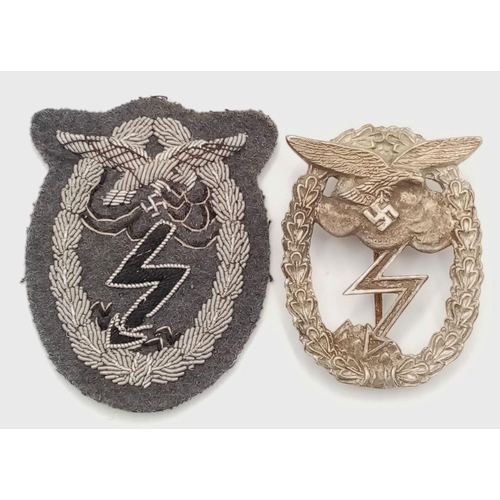 33 - WW2 German Luftwaffe Ground Assault Badges in both metal and cloth.