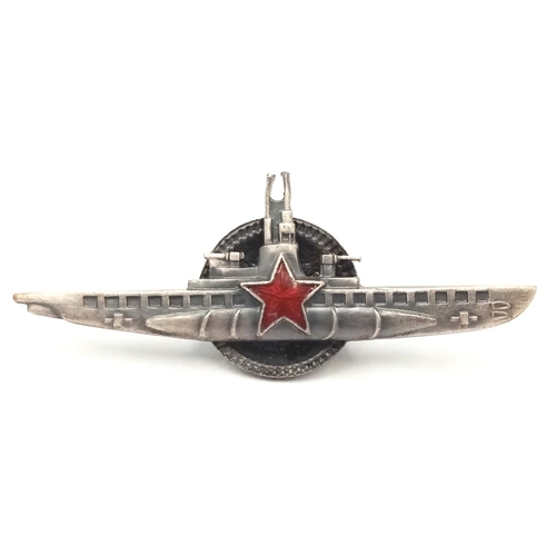 545 - A Cold War Period USSR Submariners Badge. Makers Marked.