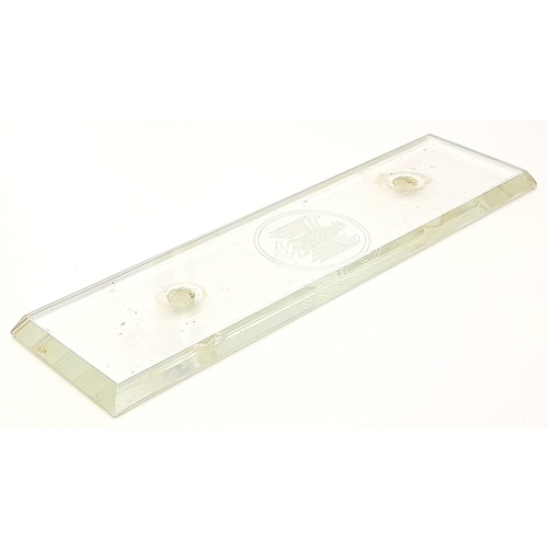 552 - A 3rd Reich Glass Door Finger Plate from a Government building. A number of these were bought from a... 