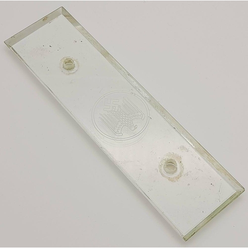 552 - A 3rd Reich Glass Door Finger Plate from a Government building. A number of these were bought from a... 