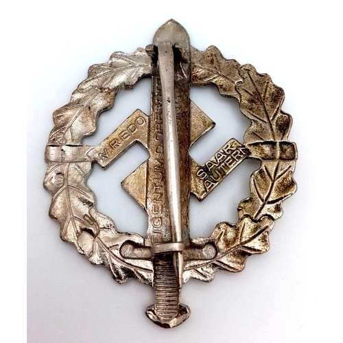 468 - 3rd Reich 1st Pattern S.A Silver Sports Badge. Maker Berg & Nolte.