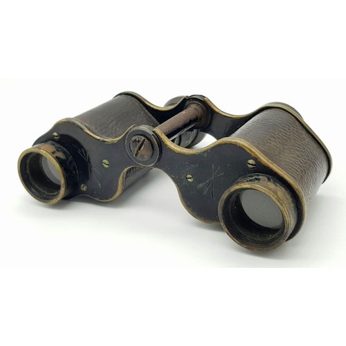 153 - An original, pair of WW1, British Forces, Officer’s Binoculars made in 1918 by A. KERSHAW in Leeds. ... 