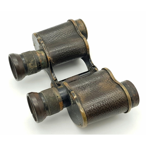 153 - An original, pair of WW1, British Forces, Officer’s Binoculars made in 1918 by A. KERSHAW in Leeds. ... 