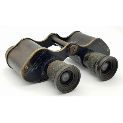 153 - An original, pair of WW1, British Forces, Officer’s Binoculars made in 1918 by A. KERSHAW in Leeds. ... 