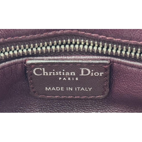 171 - A Christian Dior Woven Lambskin Avenue Small Tote Bag. Woven burgundy leather exterior with silver t... 