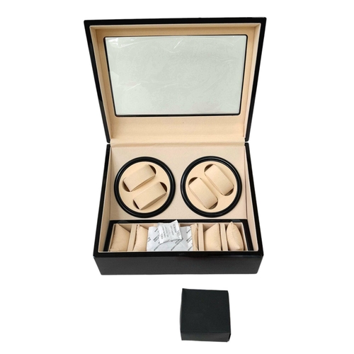 174 - A top-quality Automatic Watch Winder and Storage Box with window. Beautiful “piano” finish, quiet mo... 