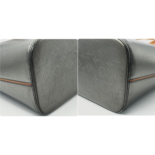 190 - A Louis Vuitton Monogram Mat Stockton Tote Bag. Grey monogram leather exterior with a matte finish, ... 