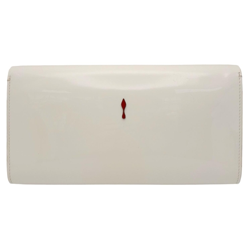 200 - A Christian Louboutin Patent White leather Handbag. Magnetic flap closure. Red leather interior with... 