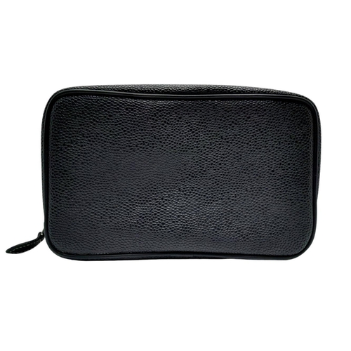 382 - A Mulberry Black Toiletry Pouch Bag. Leather exterior, silver-toned hardware, single zipped top clos... 