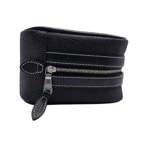 382 - A Mulberry Black Toiletry Pouch Bag. Leather exterior, silver-toned hardware, single zipped top clos... 