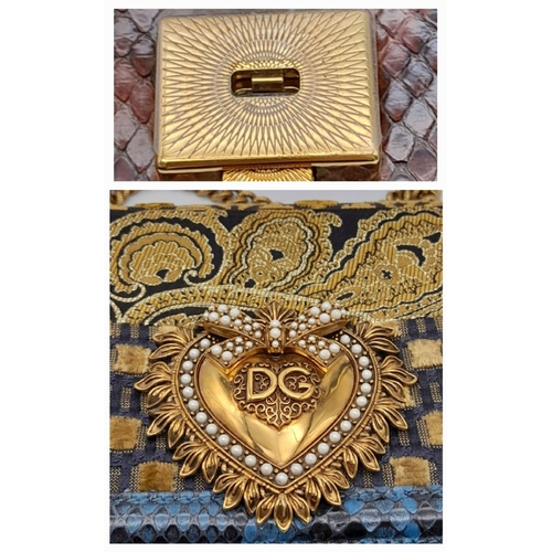 39 - A Dolce and Gabbana Patchwork Devotion Crossbody/Shoulder Bag. This snakeskin bag has multicolour ex... 