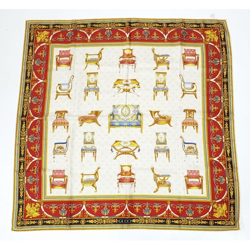 414 - A Colourful Gucci Silk Scarf. 90cm x 90cm. Ref: 019336