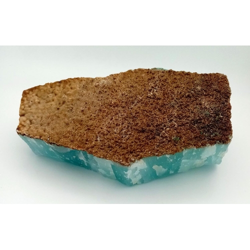 97 - A rare, top quality, large specimen of Aragonite with a spectacular bluish-green colour due to its p... 