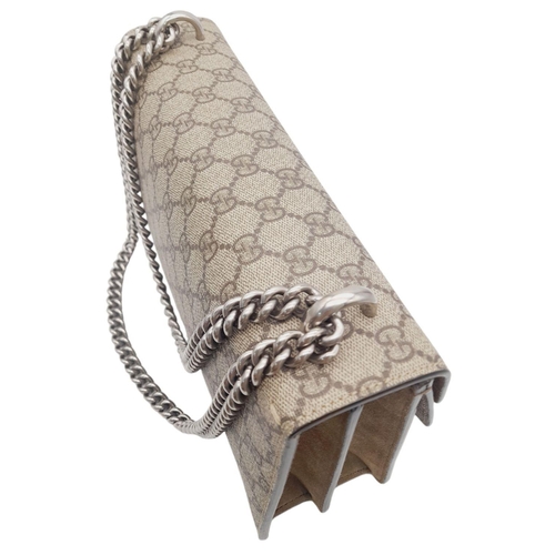 99 - A Gucci Dionysus Shoulder Bag. Monogram textile exterior with silver tone hardware. Open and zipped ... 