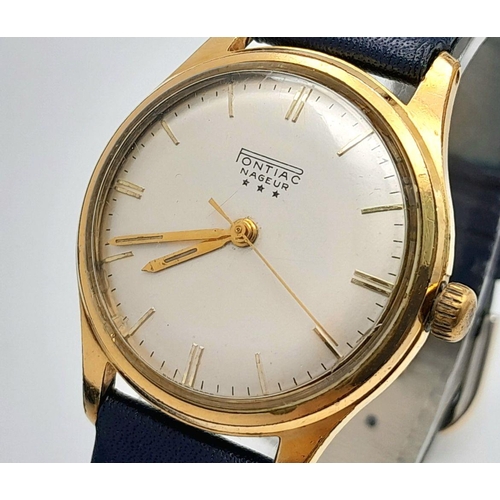 1460 - A Good Condition Gold Plated, Swiss Made, Watch by Pontiac Nageur. Manual Wind/Automatic Movement. 3... 