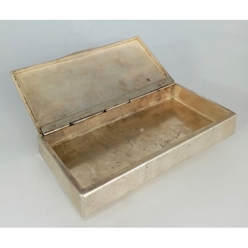 68 - A WW2 .800 Sliver German Cigarette Box, with handmade gold-toned SS runes. Most likely made in a for... 