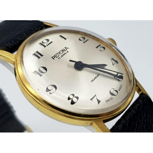 1420 - A Vintage Swiss 17 Jewel Manual Wind Watch by Perona. Very Good Condition and Working Order.- 34mm C... 