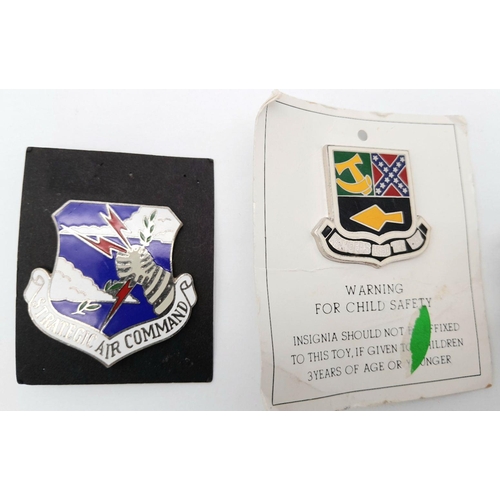 650 - 3 x Vietnam War Era US Enamel Unit Badges.