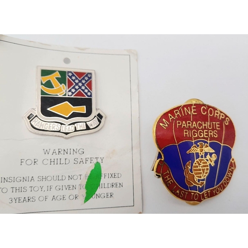 650 - 3 x Vietnam War Era US Enamel Unit Badges.