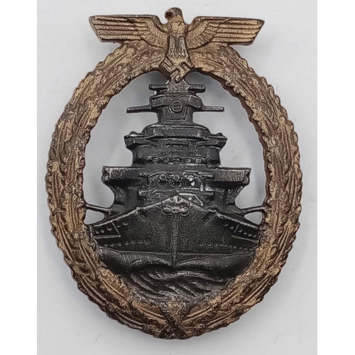 230 - A WW2 German Kriegsmarine High Seas Badge. Awarded for service to the crews of the High Seas Fleet c... 