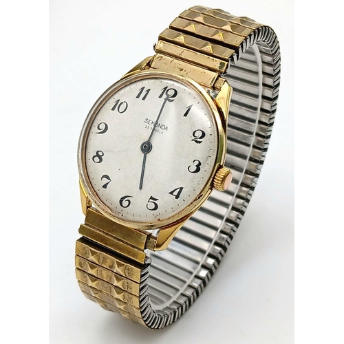 1294 - A Vintage Gold Tone Manual Wind Watch by Sekonda. 23 Jewel Movement-35mm Case. Good Working Order. F... 