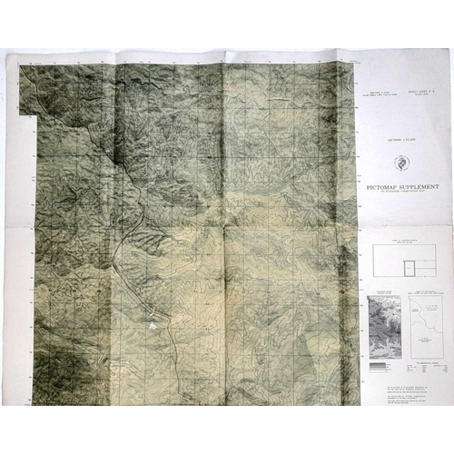 633 - A Vietnam War Era 1965 Dated Jungle Map & 1960 Compass & Pouch. Maker Waltham.