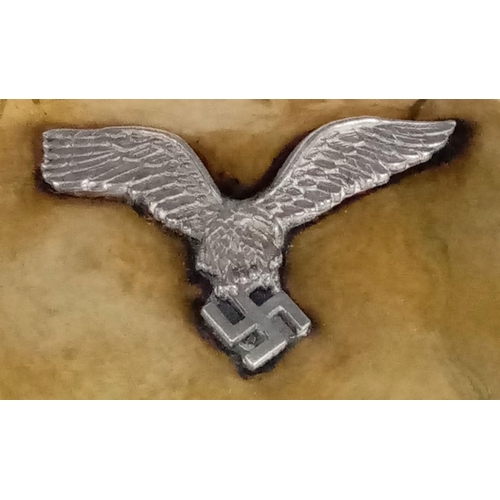 899 - A WW2 German Trench Art Brass Tin. With a Luftwaffe Pilots Badge Eagle on the lid. UK Mainland Shipp... 