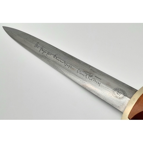 12 - A  Rare 3rd Reich SA Dagger with full Röhm Inscription. Maker: J.A Henckels, Zwillingswerk Solingen.... 