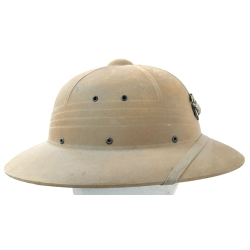 591 - A 1943/44 Dated USMC Hawley Fibre Tropical Helmet.