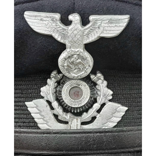 484 - A Bahnschutzpolizei (BSP) (Railway Protection Police) Ncos Visor Cap. The BSP were tasked with railw... 