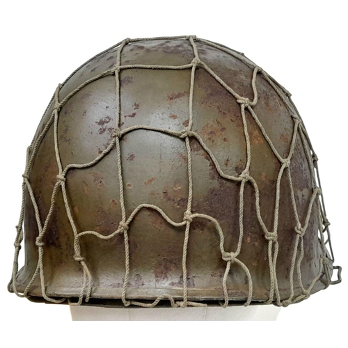 310 - A WW2 US M1 Front Split Swivel Bale Tank Destroyers Helmet with MSA Liner MSA (Mine Safety Appliance... 