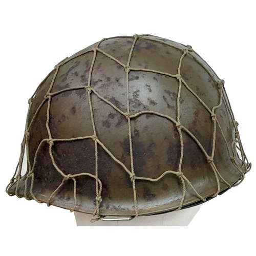 310 - A WW2 US M1 Front Split Swivel Bale Tank Destroyers Helmet with MSA Liner MSA (Mine Safety Appliance... 