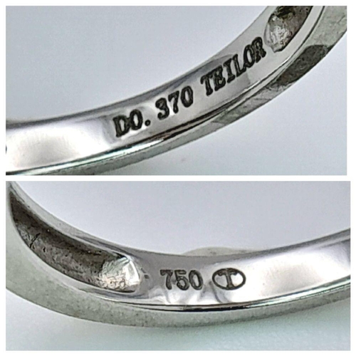 687 - Two Different Style 18K White Gold and Diamond Rings. A two row diamond half eternity ring - size L ... 