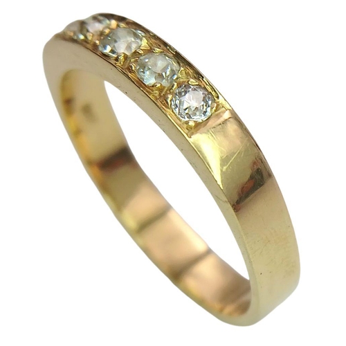 834 - An 18K Gold Five Stone Diamond Ring - 0.50ctw. Size W. 6.1g total weight. Ref: 019229