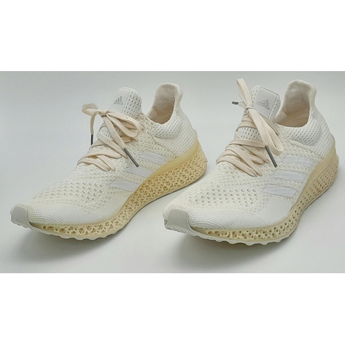 1016 - A Pair of Adidas Unisex Chalk White Futurecraft 3D Trainers. UK men's size 8.5, women's size 9/US me... 